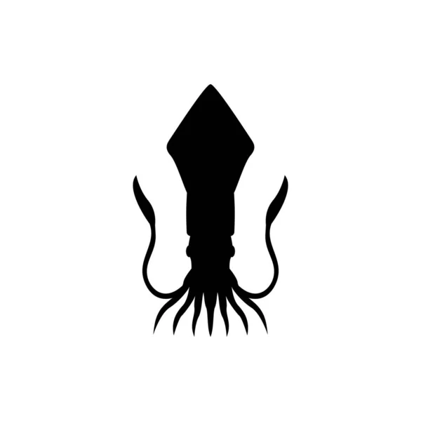 Squid Logo Isolated Squid White Background — Stock Vector