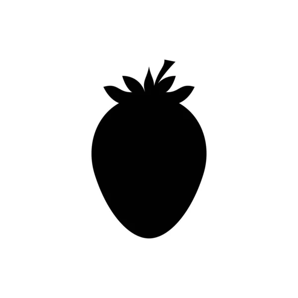 Aardbei Pictogram Vector Overzicht Silhouet — Stockvector