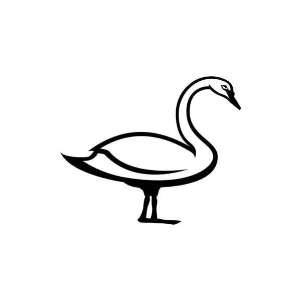 Icône Vectorielle Cygne Signe Cygne Sur Fond Blanc Icône Cygne — Image vectorielle