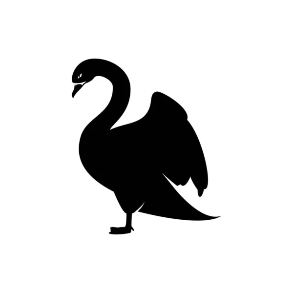 Лебідь Вектор Значок Знак Лебедя Білому Тлі Значок Лебедя Інтернету — стоковий вектор