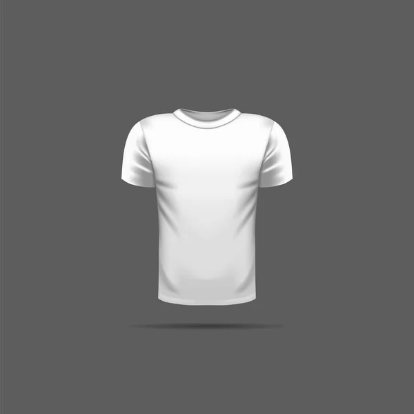 Blanke Mannen Shirt Realistische Mockup Vectorillustratie — Stockvector