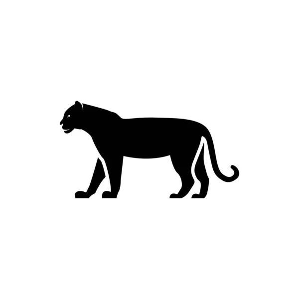 Vector Tigre Silhueta Vista Lateral Para Logotipos Retro Emblemas Emblemas — Vetor de Stock