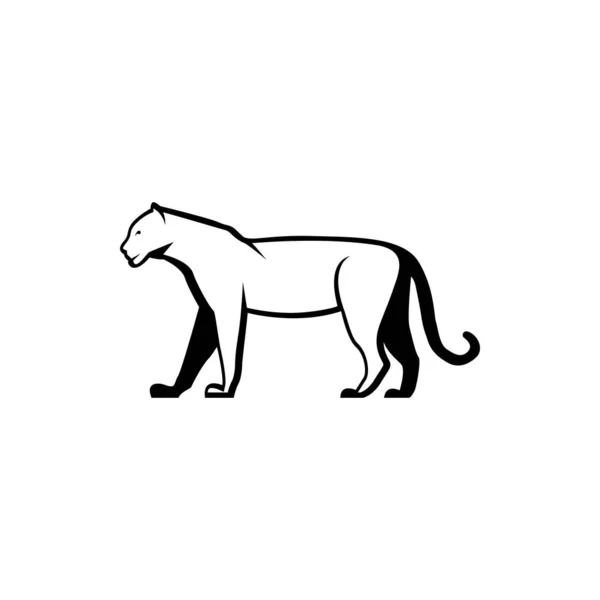 Vector Tiger Silhouette Ansicht Seite Für Retro Logos Embleme Abzeichen — Stockvektor
