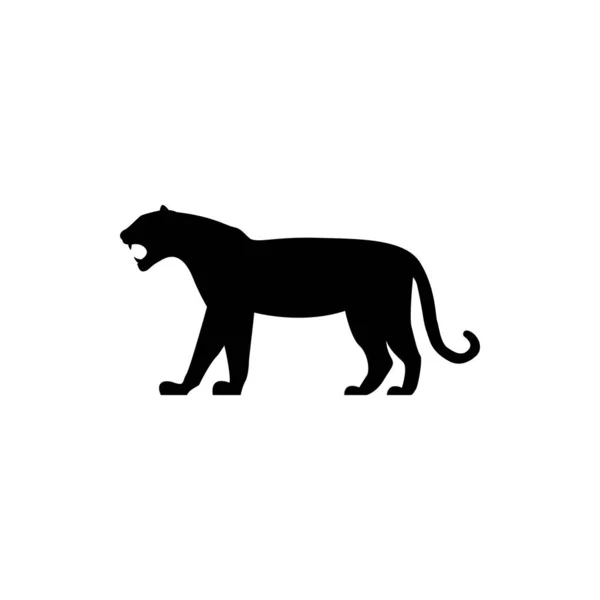 Wektor Tygrys Sylwetka Widok Stronie Retro Logo Emblematy Odznaki Etykiety — Wektor stockowy