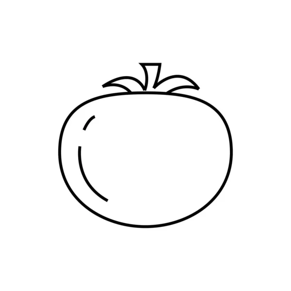 Tomaten Gemüse Symbol Vektorumriss Und Silhouette — Stockvektor