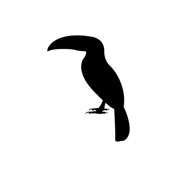 Toucan Pássaro Estilo Plano Vetor Logotipo Modelo Isolado Fundo Branco — Vetor de Stock