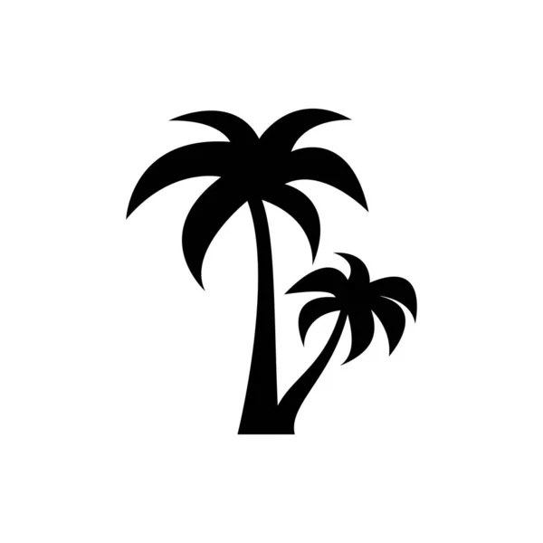 白色背景上的矢量黑棕榈图标 — 图库矢量图片