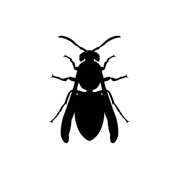 Guêpe Insecte Silhouette Guêpe Noire Insecte Piquant Insecte Ravageur Design — Image vectorielle