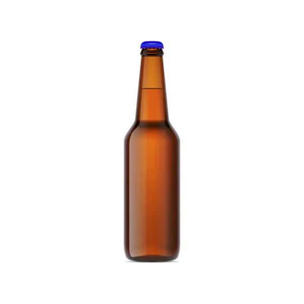 Garrafa Cerveja Isolada Ilustração Vetor Fundo Branco —  Vetores de Stock
