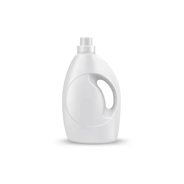 Household Chemicals Blank Plastic Bottles Handle Bent Tip Realistic Vector — Stock Vector