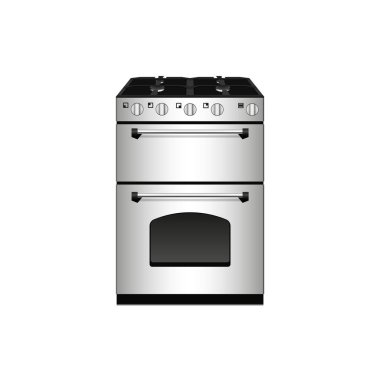 Ev aletleri vektör çizimleri. Beyaz Arkaplanda Bir Sobanın Çizgi Film Çizimi