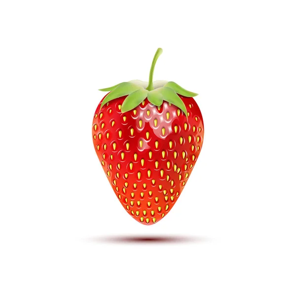 Eper Vektor Ikon Elszigetelt Fehér Alapon Reális Édes Gyümölcs — Stock Vector