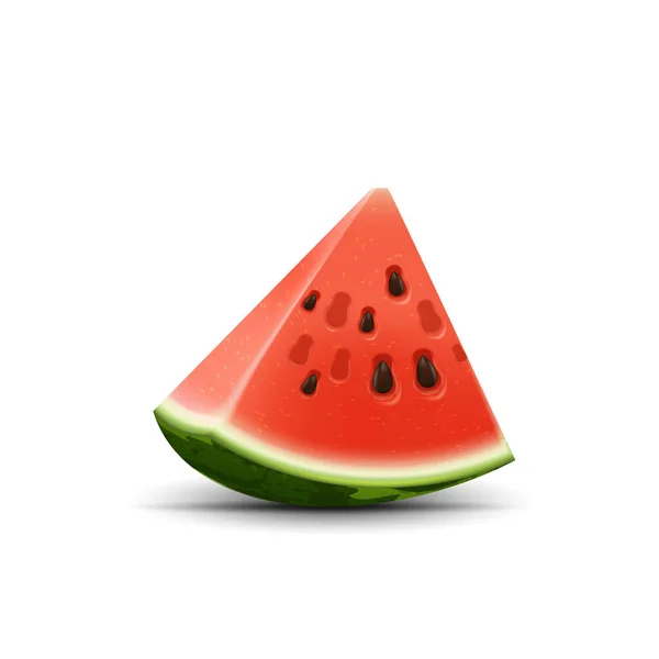 Sandía Fruta Fresca Icono Vector Realista — Archivo Imágenes Vectoriales