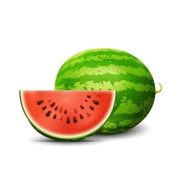 Sandía Fruta Fresca Icono Vector Realista Gráficos vectoriales