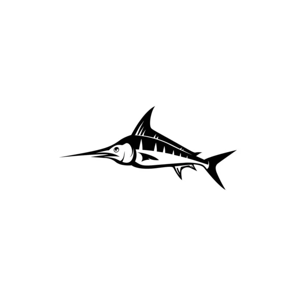 Icona Marlin Logo Pesca — Vettoriale Stock