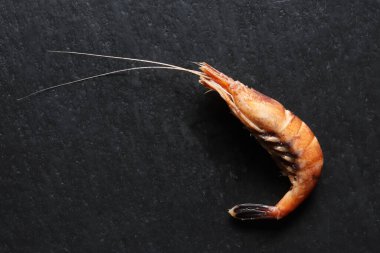 Yemek çizimleri için arkaplanda pişmiş karidesin fotoğrafı