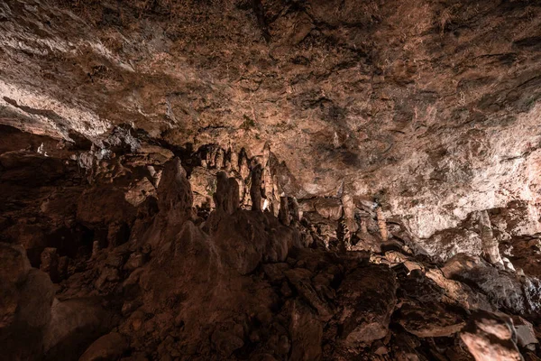 Mysterious Flowstone Cave Nebelhoehle Stalagmites Stalactites Germany — Stock Photo, Image