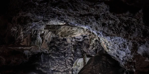 Mysterious Flowstone Cave Nebelhoehle Stalagmites Stalactites Germany — Stock Photo, Image