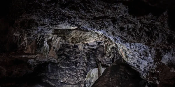 Dentro Misteriosa Caverna Pedra Fluxo Nebelhoehle Com Estalagmites Estalactites Alemanha Fotografias De Stock Royalty-Free