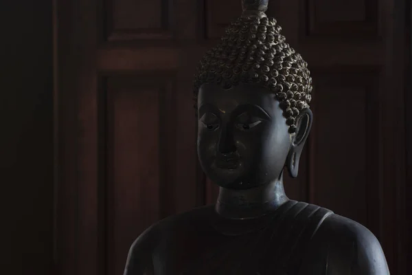 Buda Negra Escritura Budista — Fotografia de Stock