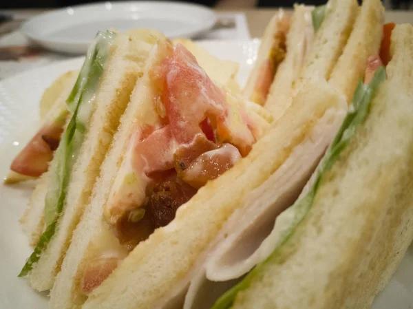 Frische Sandwich Vorspeise Restaurant Als Hintergrund — Stockfoto