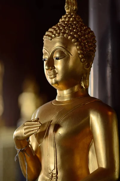 Stato Del Buddha Dorato Nello Stile Artistico Come Sfondo — Foto Stock