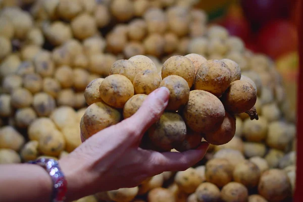 Fruits Tropicaux Longs Fruits Kong Sur Marché — Photo