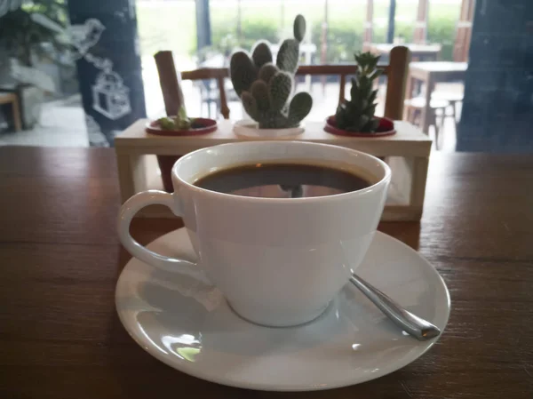 Café Americano Mesa Como Fondo Desayuno — Foto de Stock