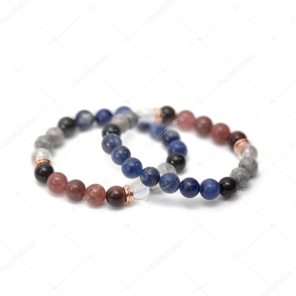 semigem beads bracelet isolate on white background