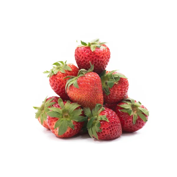 Premium Reife Erdbeere Isolieren Auf Weißem Hintergrund — Stockfoto