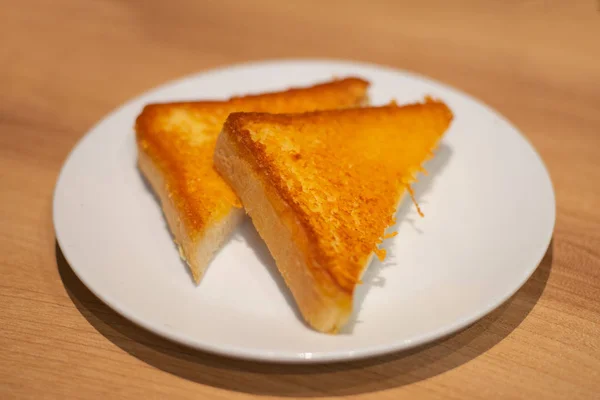 Two toast bread on plate — Stock Photo, Image