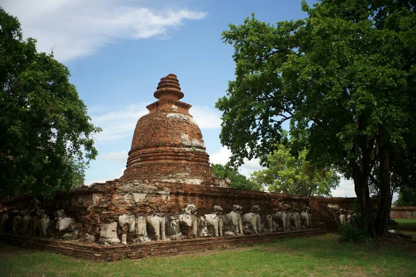 Ősi Pagoda Homokkő Wat Mahaeyong Ayuttaya Thaiföld — Stock Fotó