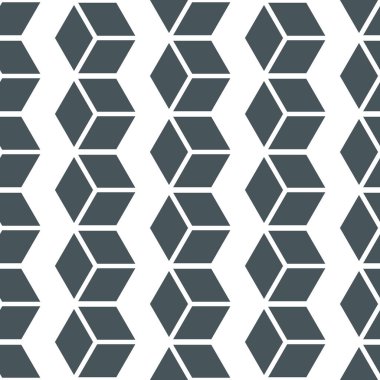 Geometrik siyah küpler - kusursuz desen. Özyinelenen arkaplan. Vektör illüstrasyonu. 