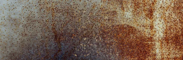 Abstract Rusty Metal Background Painted Metal Texture Traces Corrosion Panorama — Stock Photo, Image