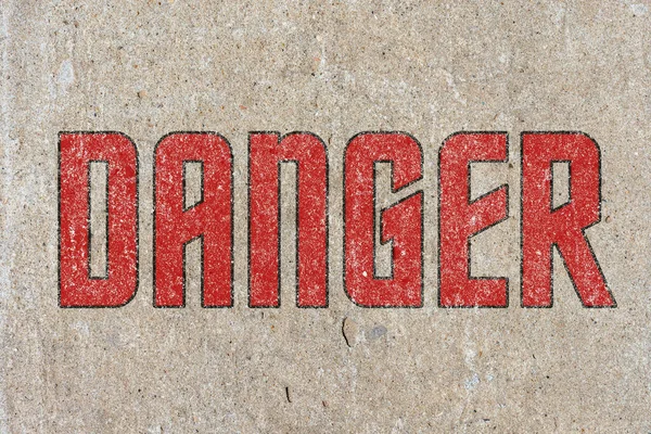 Inscription Warning Danger Stencil Old Texture — Stock Photo, Image