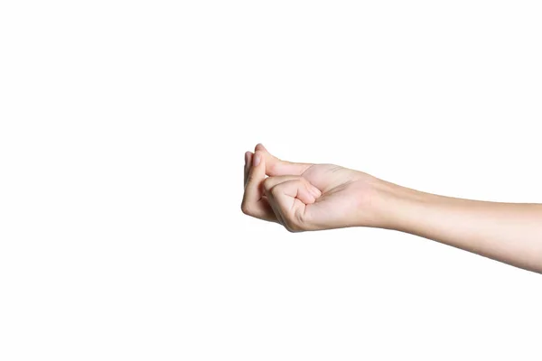 Uma Mão Adolescente Isolada Num Fundo Branco Fechar — Fotografia de Stock