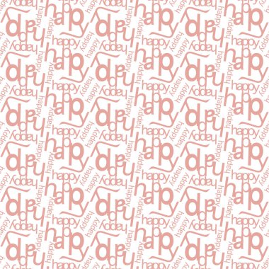 Vektör mutlu kelime Dikişsiz desen.