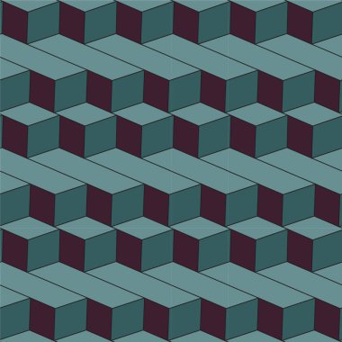Vektör 3D geometrik Dikişsiz desen blok yapısı yinelenen.
