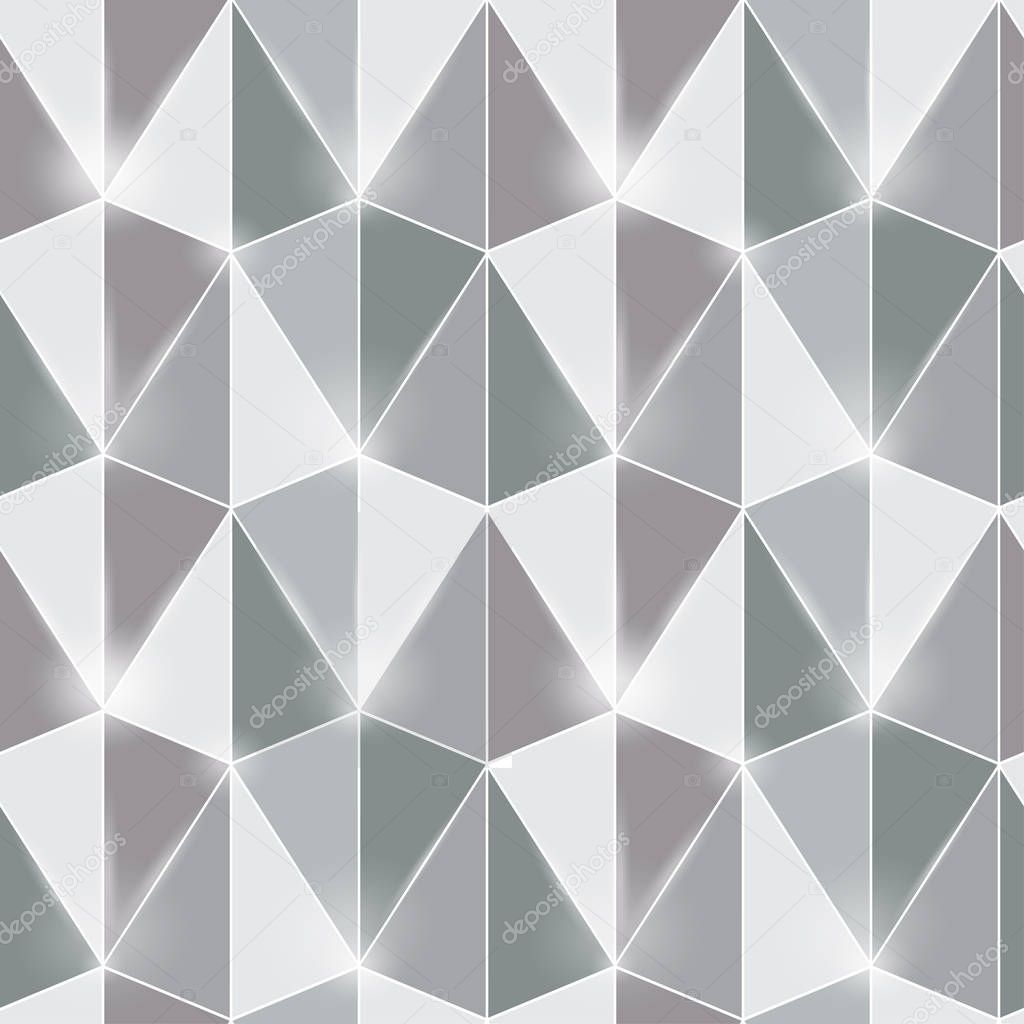 3D metal textured seamless pattern background with triangle structure. Vector illustration