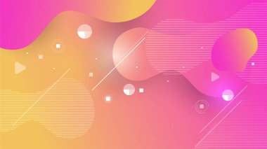 Yuvarlak ve karışık şekiller ile renkli geometrik arka plan Compos