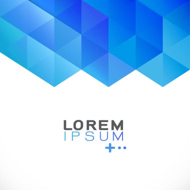 Soyut mavi degrade geometrik şablon modern örtüşen ve metin için alan. İş veya teknoloji için modern arka plan, kapak, online sunum web sitesi öğesi. Vektör çizimi