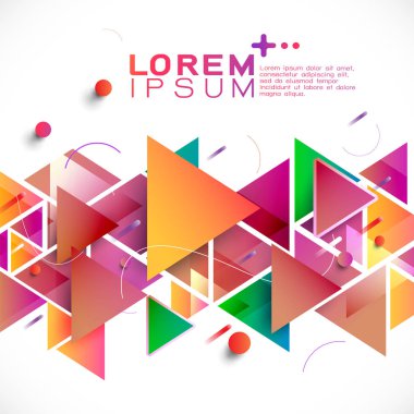 Soyut renkli gradyan karışık geometrik çizgiler şablonu ve orta konumla metin için yer örtüşmesi. Vektör illüstrasyonu