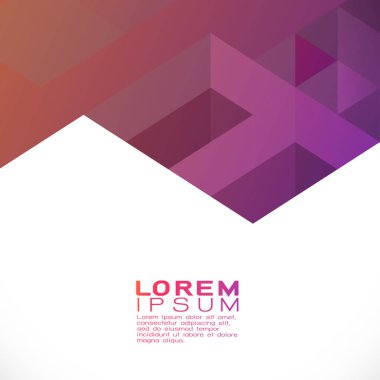 Soyut renkli degrade geometrik mor şablon modern üst konumda ve metin için beyaz boşluk örtüşen. Vektör çizimi