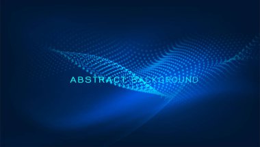 İniş sayfası veya teknoloji arkaplanı için soyut dinamik akış dalgası, Vektör illüstrasyonu