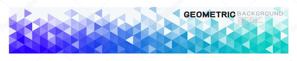 Geometric horizontal background with colorful gradient triangle pattern strip on below position and white space on top. Abstract background for business or corporate presentation. vector illustration