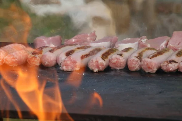 Carne Fresca Allá Griglia —  Fotos de Stock