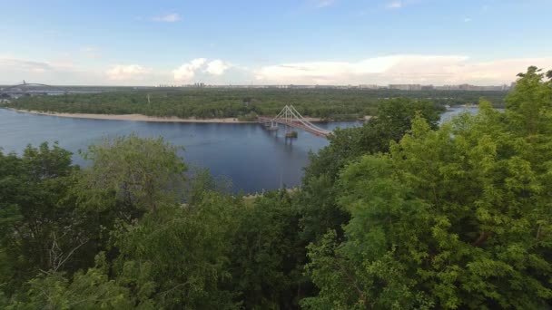 Vue Sur Île Dniepr Trukhanov Kiev Ukraine Fleuve Dniepro Est — Video