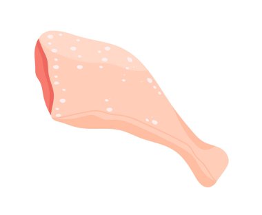 Tavuk eti, kızarmış kümes hayvanları, pişmiş akşam yemeği, tavuk göğsü pişirme, beyaz renkte izole edilmiş, tasarım, düz çizim..