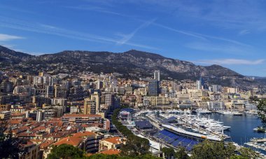 Monaco Monte Carlo içinde yat limanı görünümünü