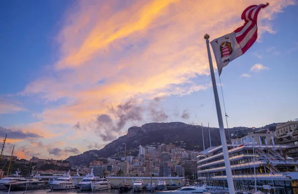 Vista Del Puerto Yates Mónaco Monte Carlo —  Fotos de Stock